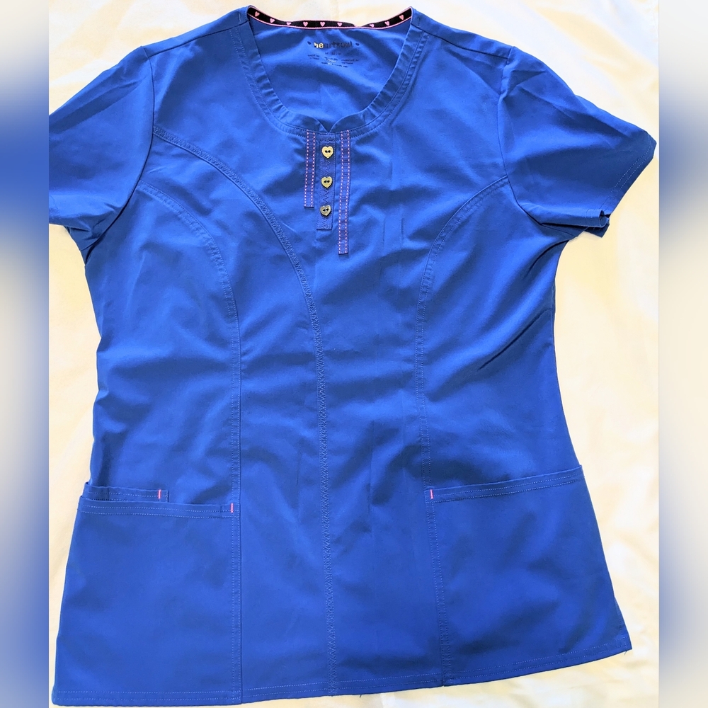 Heartsoul Royal Blue Women's Scrub Top Size M